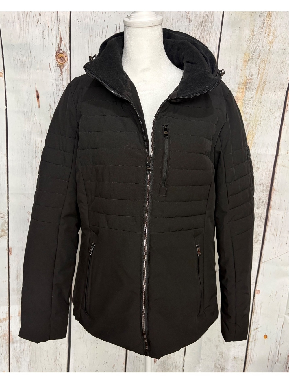 ZeroXposur Black Label Women's Connie Black Hooded Winter Jacket Size Large EUC